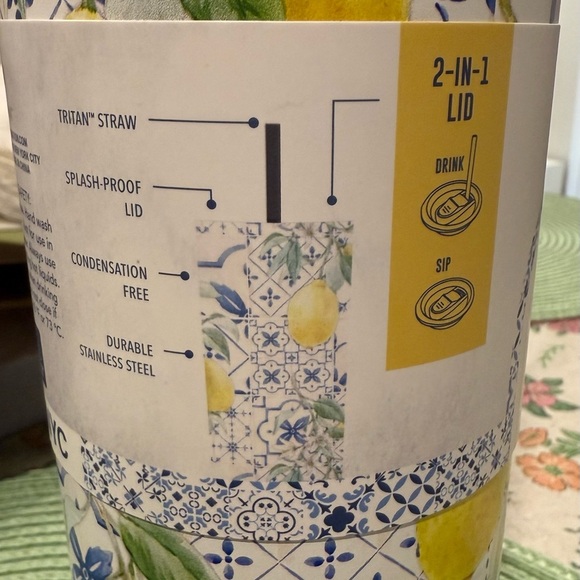 Manna Skinny Stainless Steel Tumbler with Lemon Design - Picture 5 of 6